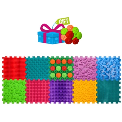Изображение Masāžas paklājiņš Ortek Mix Puzzles, 10 gab. + bezmaksas raksti