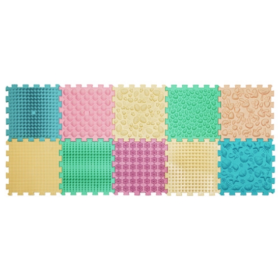 Изображение Masāžas paklājiņš Puzzle Mix Pastel 10 elementi