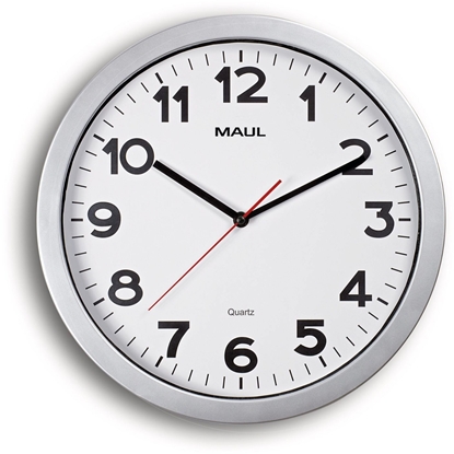 Attēls no Maul MAUL Zegar cienny MAULstep 35 cm Zegar kwarcowy w tym bateria srebrny