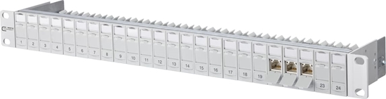 Изображение Metz Connect 19"-Panel 1HE bestückt mit 24 C6A Modulen Kat.6A (Class EA)