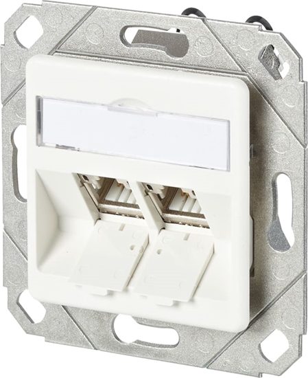 Picture of Metz Connect C6Amodul 2 Port 180°M UPk-Dose, reinweiß RAL9010