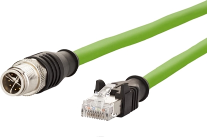 Изображение Metz Connect Verbindungsleitung M12 ST-RJ45 ST, 8-pol X-kodiert, gerade-gerade, 10 m