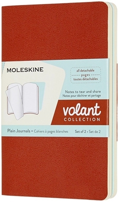Attēls no Moleskine Zestaw 2 zeszytów MOLESKINE Volant, P, 9x14cm, gadki, 80 stron, coral orange/aquamarine