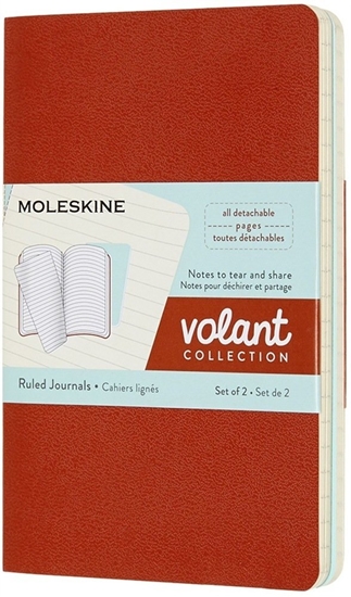Picture of Moleskine Zestaw 2 zeszytów MOLESKINE Volant, P, 9x14cm, w linie, 80 stron, coral orange/aquamarine