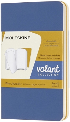 Attēls no Moleskine Zestaw 2 zeszytów MOLESKINE Volant, XS, 6,5x10,5cm, gadki, 56 stron, blue/amber yellow