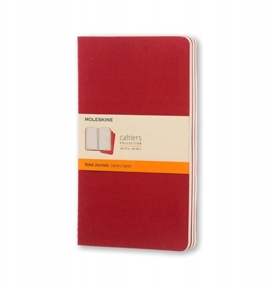 Attēls no Moleskine Zestaw 3 zeszytów MOLESKINE Cahier, L, 13x21cm, w linie, 80 stron, cranberry red