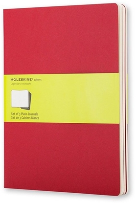 Attēls no Moleskine Zestaw 3 zeszytów MOLESKINE Cahier, XL, 19x25cm, gadki, 120 stron, cranberry red