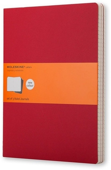 Picture of Moleskine Zestaw 3 zeszytów MOLESKINE Cahier, XL, 19x25cm, w linie, 120 stron, cranberry red