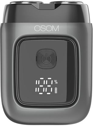 Picture of Osom Oral Care maszynka do golenia do wosów i brody OSOM LED Metal Body Dual Blade Rotary Shaver OSOM02973 szary