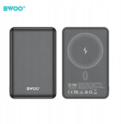 Attēls no Powerbank BWOO BWOO P82 BO power bank 10000mah 15w adowanie bezprzewodowe ciemnoszary