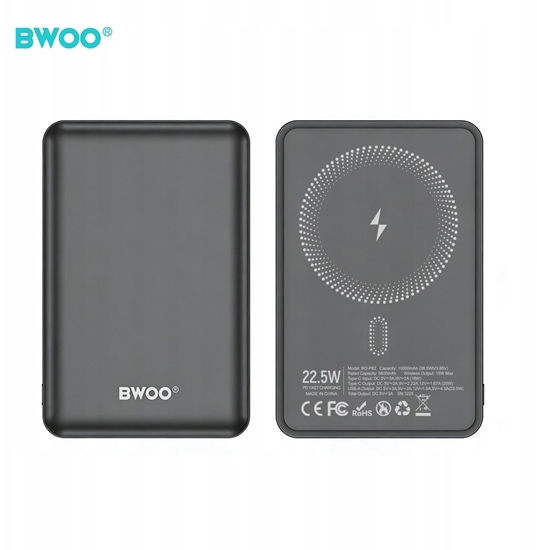 Picture of Powerbank BWOO BWOO P82 BO power bank 10000mah 15w adowanie bezprzewodowe ciemnoszary