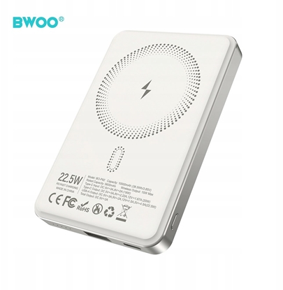 Attēls no Powerbank BWOO BWOO P82 BO power bank 10000mah 15w adowanie bezprzewodowe jasnoszary