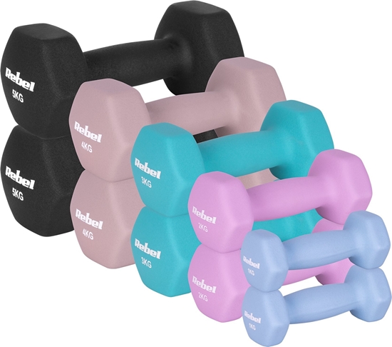 Picture of Rebel Active Hantle RBA-2330-S5 neoprenowe 2 x 1 kg + 2 x 2 kg + 2 x 3 kg + 2 x 4 kg + 2 x 5 kg