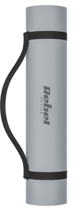 Attēls no Rebel Active Mata gimnastyczna do wicze joga, pilates, fitness, 183x61cm, grubo 1cm, materia TPE, szara, REBEL ACTIVE