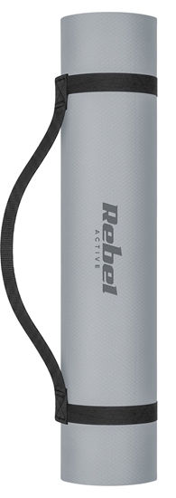 Picture of Rebel Active Mata gimnastyczna do wicze joga, pilates, fitness, 183x61cm, grubo 1cm, materia TPE, szara, REBEL ACTIVE