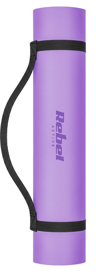 Picture of Rebel Active Mata gimnastyczna do wicze joga, pilates, fitness, 183x61cm, grubo 4mm, materia TPE, fioletowa, REBEL ACTIVE