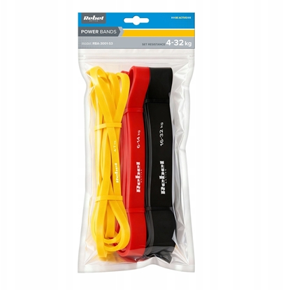 Picture of Rebel Active Zestaw gum do wicze TPE - Power Band PT-S3, 4-32 kg, 3 gumy TPE