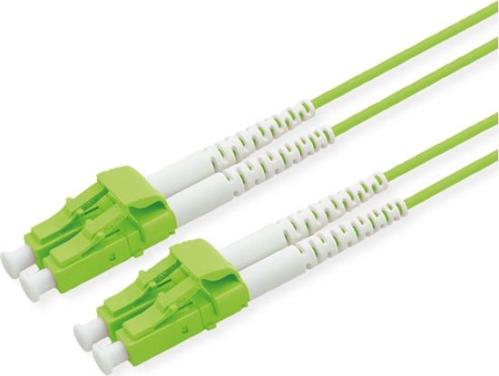 Picture of Roline Fibre Optic Jumper Cable, 50/125 µm, LC/LC, OM5, Low-Loss Connector, green, 15 m