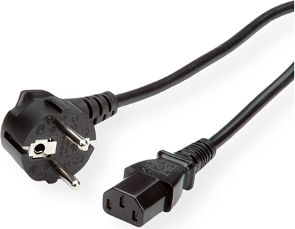 Attēls no Roline Green Power Cable, straight IEC Connector, black, 1.8 m