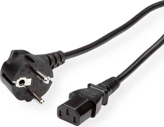 Picture of Roline Green Power Cable, straight IEC Connector, black, 1.8 m