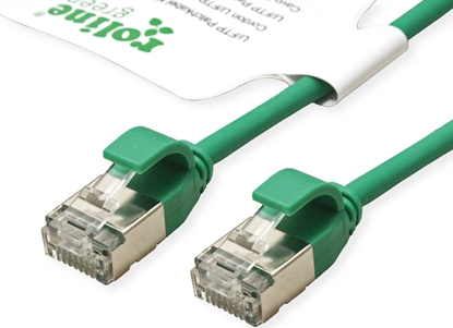 Attēls no Roline Green U/FTP DataCenter Patch Cord Cat.6A (Class EA), LSOH, slim, green, 0.15 m
