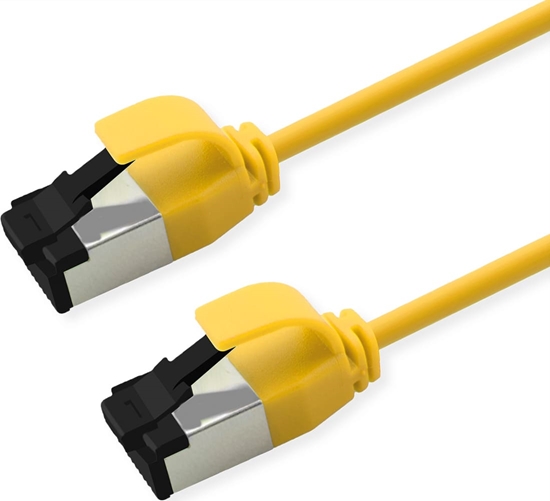 Изображение Roline S/FTP Patch Cord Cat. 8.1 (Class I), LSOH, Slim, PoE, yellow, 0.3 m