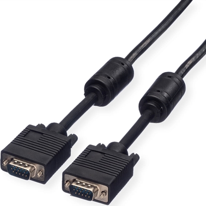 Изображение Roline SVGA Cable + Ferrite, HD15, M/M, 10 m