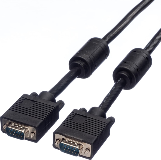 Изображение Secomp SVGA Cable + Ferrite, HD15 M - HD15 M, black, 10 m