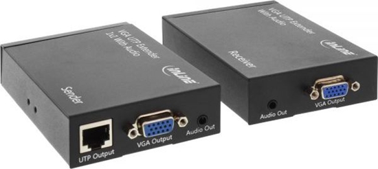 Picture of System przekazu sygnau AV InLine VGA + Audio, po sieci LAN Ethernet RJ45 przez kabel UTP / STP, do 300m, zestaw (65012)