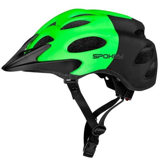 Picture of Spokey CHECKPOINT zaļa velosipēda ķivere ar vizieri 58-61cm