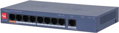 Изображение Switch Dahua Technology Managed Switch layer L2 9xRJ-45 jungtys RJ-45 Ports Type Gigabit Ethernet (10/100/1000) 8xFast Ethernet (copper) jungtys quantity 1xGigabit Ethernet (copper) jungtys quantity Power over Ethernet (PoE) Yes CS4009-8ET1GT-60
