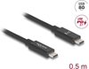 Picture of USB kabelis  80Gbps, TypeC, M/M, 16K 60Hz, PD3.1, 50cm, Delock