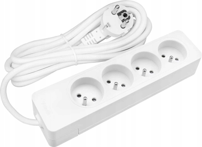 Изображение Viko Przeduacz przenony 4-krotny z uziemieniem i przesony styków, przewód 1.0mm2, 3m G4FD31B