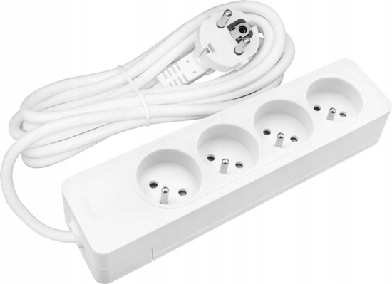 Изображение Viko Przeduacz przenony 4-krotny z uziemieniem i przesony styków, przewód 1.0mm2, 3m G4FD31B