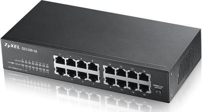 Attēls no Zyxel GS1100-16 Nepārvaldīts Gigabit Ethernet (10/100/1000) Melns