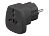 Изображение Goobay 94028 World to EU Travel Adapter, (UK, US, IT, CH, to EU), Black