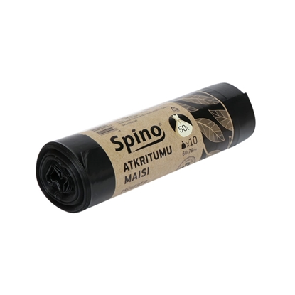 Picture of Atkritumu maisi SPINO, tilpums 50 L, 10 gab., 33 mkr, LDPE, 60 x 78 cm, melnā krāsā