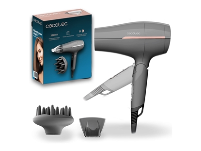 Picture of Cecotec Hair dryer | IoniCare Power&Go Heaven | 2000 W | Number of temperature settings 2 | Ionic function | Diffuser nozzle | Grey