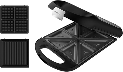 Picture of Cecotec Sandwich Maker | Rock'nToast Family 3in1 | 1500 W | Number of plates 3 | Black