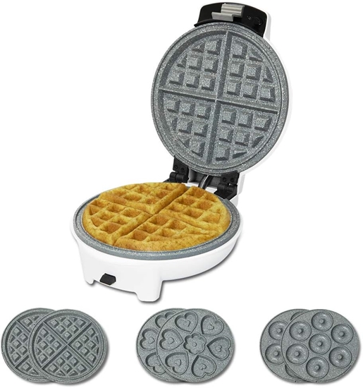 Picture of Cecotec Waffle Maker | Fun Gofrestone 3in1 | 700 W | Number of pastry 3 | Waffle/Muffin/Donut | White